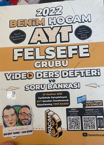 Benim Hocam AYT Felsefe GRUBU DERS DEFTERİ VE SORU BANKASI