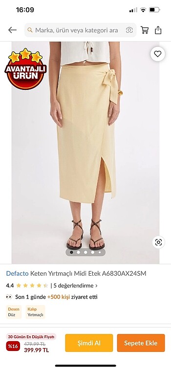 Zara yırtmaçlı etek