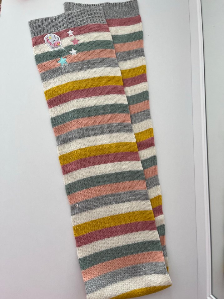 Çok Renkli Nakışlı Çocuk Örgü Atkı - Görsel 2
