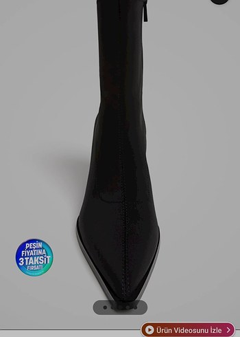Siyah ince topuklu Stradivarius bot - Görsel 2