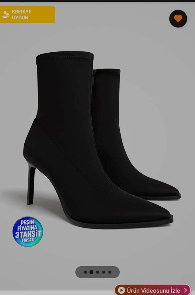 Siyah ince topuklu Stradivarius bot - Görsel 3