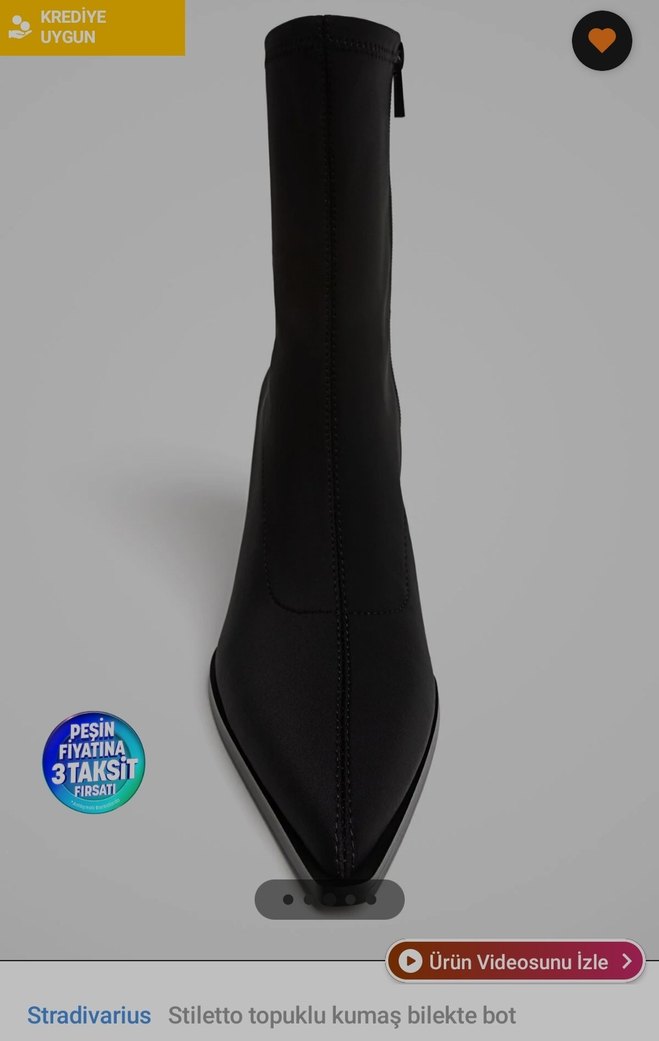 Siyah ince topuklu Stradivarius bot - Görsel 2