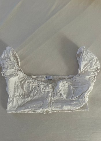 Beyaz crop büstiyer
