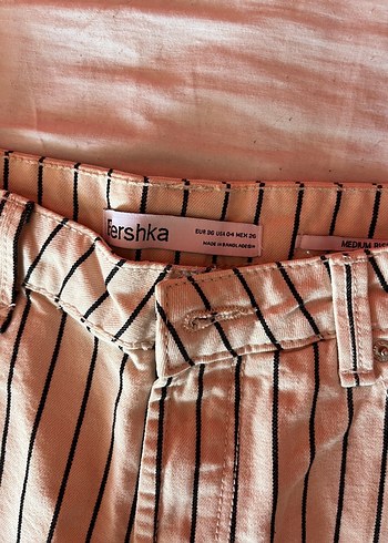 Bershka Bershka Bej Çizgili Şort