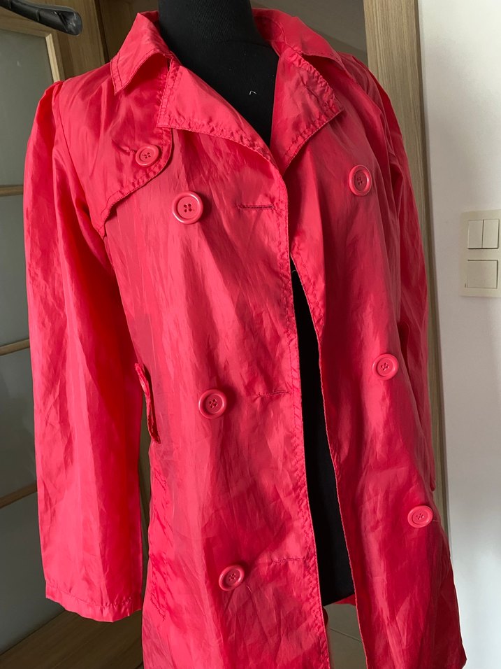 Parlak Pembe Kadın Midi yağmurluk - Görsel 3