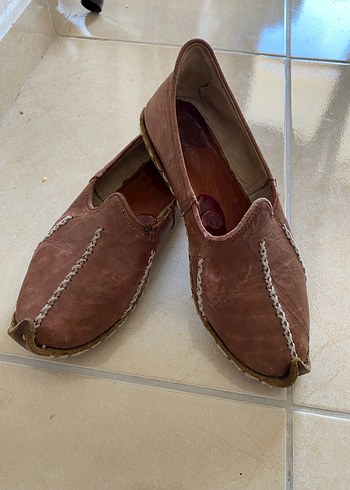 Kahverengi Parlak Deri Espadril - Görsel 2