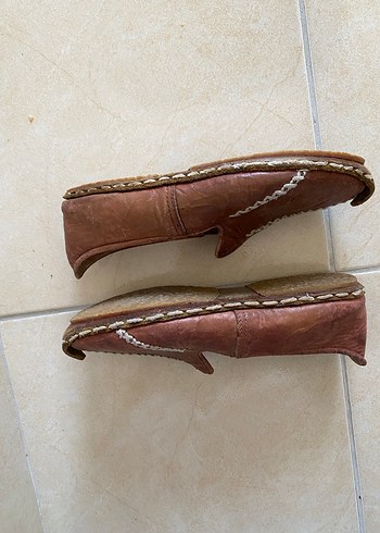 Kahverengi Parlak Deri Espadril - Görsel 4