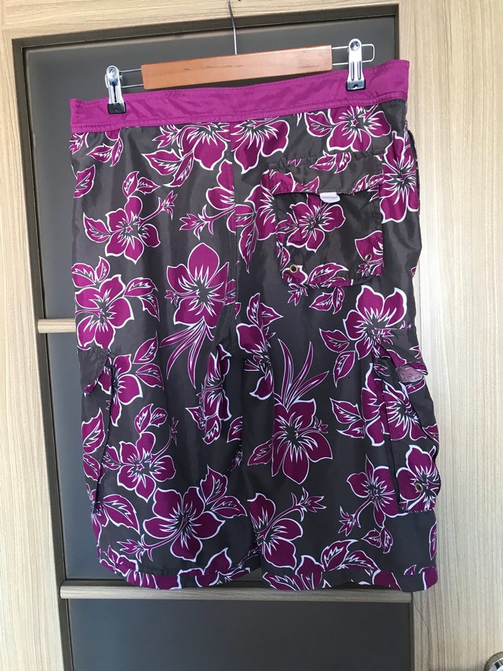 Mor Desenli Erkek Midi Şort - Görsel 2