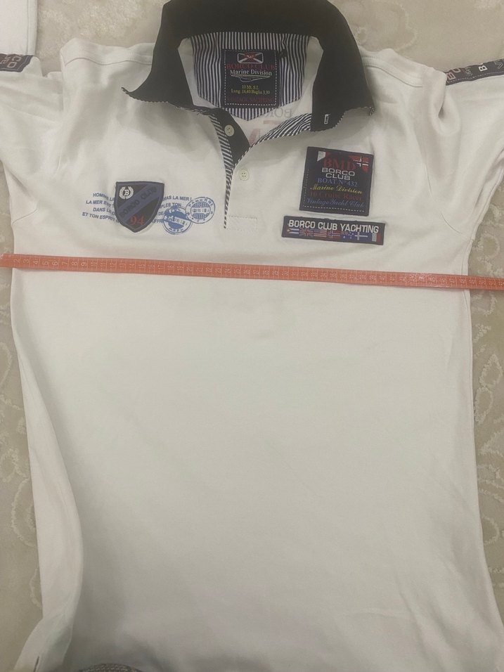 Düğmeli Uzun Kollu Beyaz Polo Tişört - Görsel 5