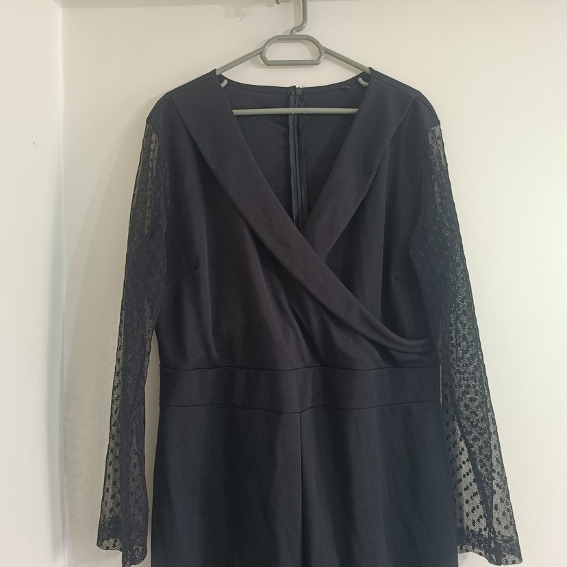 Siyah Uzun Kollu Gotik Tulum - Görsel 2