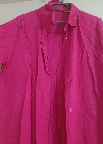 Pembe Keten Uzun Kollu Gömlek - Görsel 2