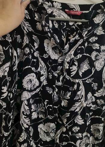 Uzun Kollu Siyah Desenli Bluz - Görsel 4