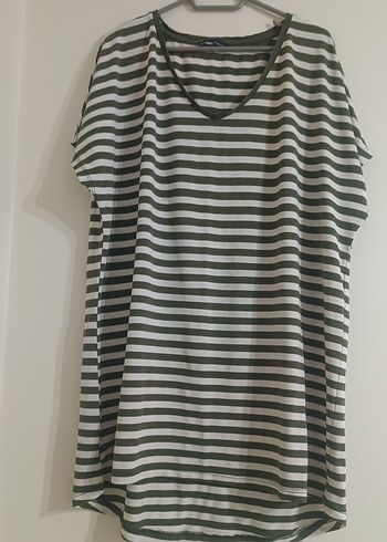 Çizgili Kadın Salaş Midi Tunik - Görsel 3