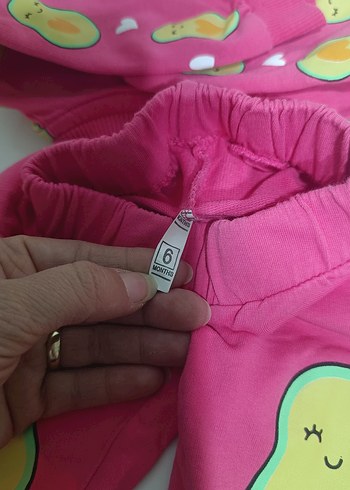 Renkli Baskılı Pembe Bebek Kız Takımı - Görsel 3