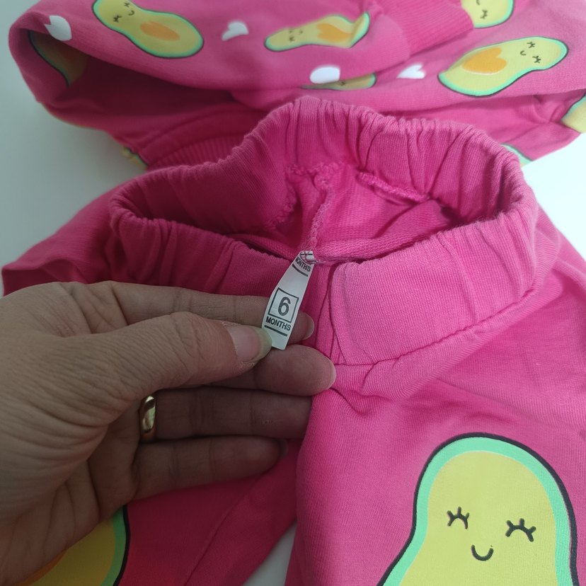 Renkli Baskılı Pembe Bebek Kız Takımı - Görsel 3