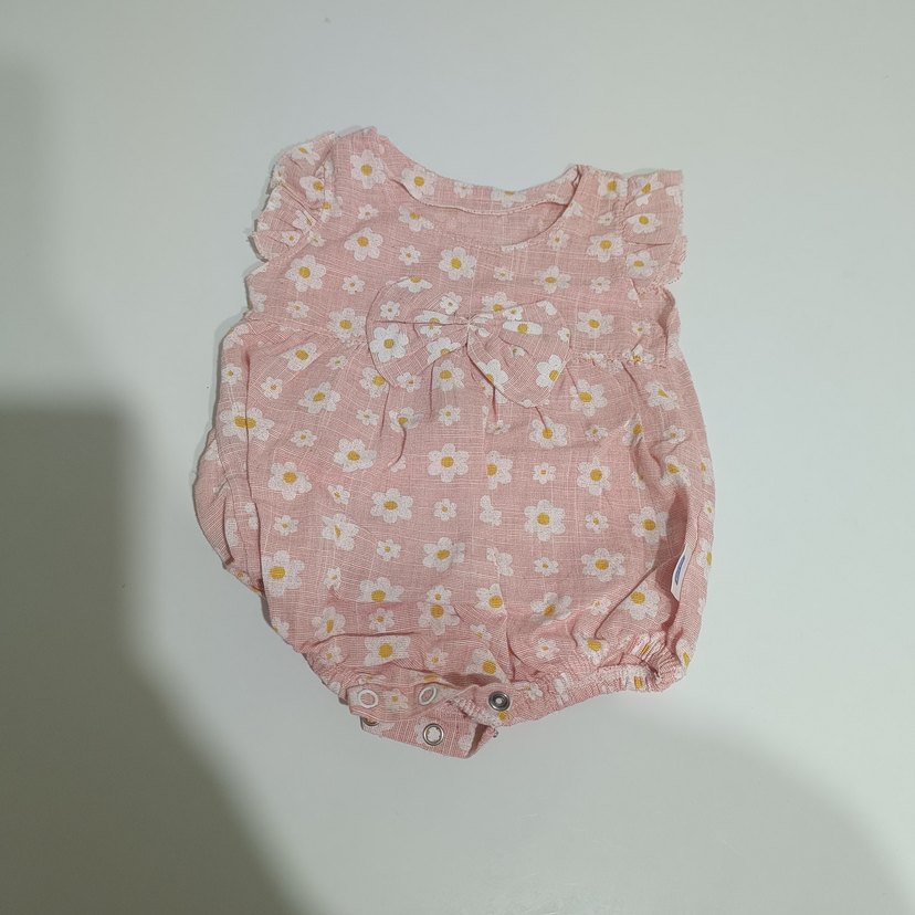 Dantel Detaylı Pembe Kız Bebek Tulum - Görsel 3