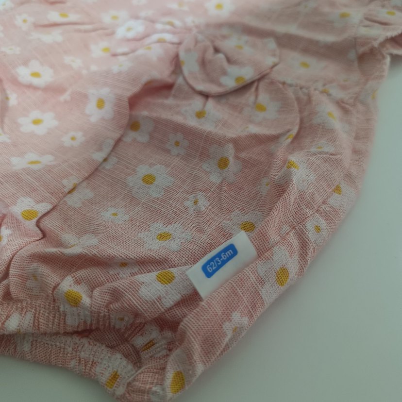 Dantel Detaylı Pembe Kız Bebek Tulum - Görsel 2