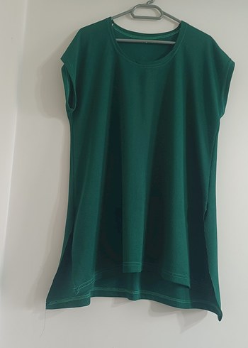 Yeşil Salaş Kolsuz Kadın Tişört - Görsel 2