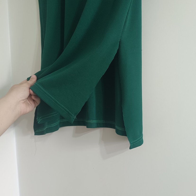 Yeşil Salaş Kolsuz Kadın Tişört - Görsel 3