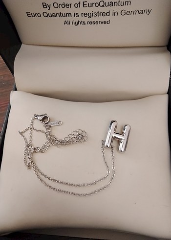 Sterling silver Gri Zincirli H harfi #Çelik Kolye