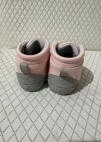 16 Beden pembe Renk Pembe İlk Adım Kız Ayakkabısı Gri Cırtlı