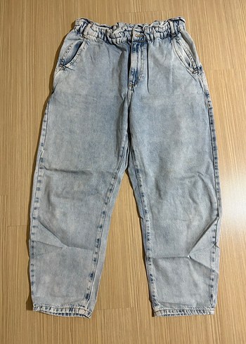 Kadın Mavi Loose Fit Denim Pantolon
