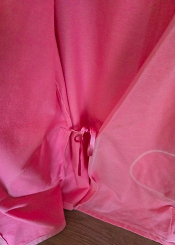 Kapüşonlu Pembe sabahlık - Görsel 4