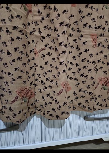 Düğmeli, Uzun Kollu Kahverengi Bohem Bluz etek takım - Görsel 5