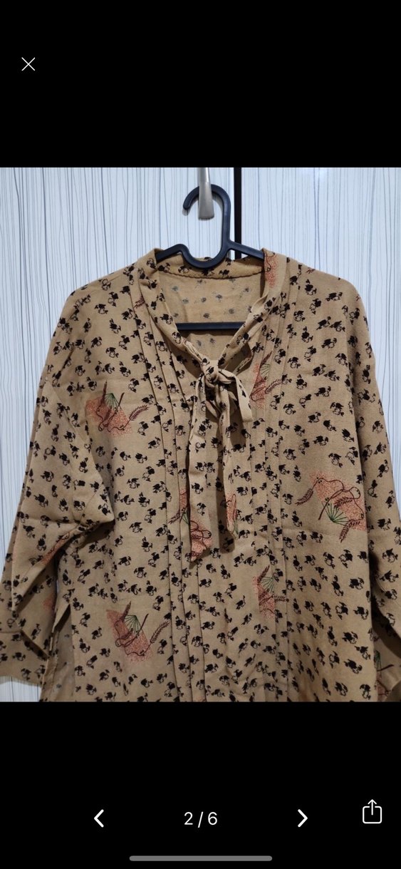 Düğmeli, Uzun Kollu Kahverengi Bohem Bluz etek takım - Görsel 2