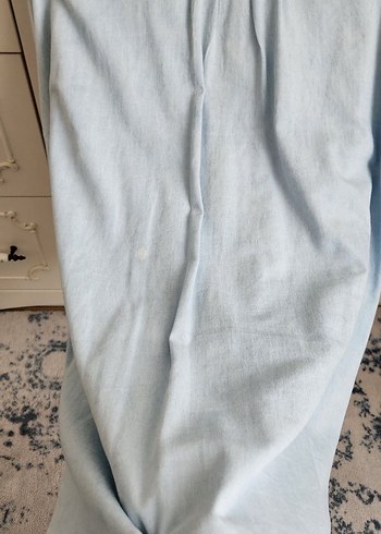 Düğmeli Geniş Kesim Mavi Denim Gömlek - Görsel 6