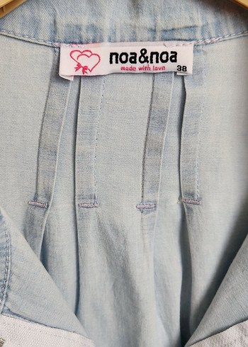 Düğmeli Geniş Kesim Mavi Denim Gömlek - Görsel 4