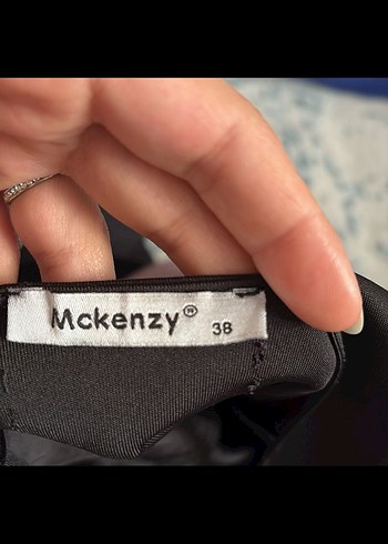 Siyah Drapeli Straplez Elbise - Görsel 5