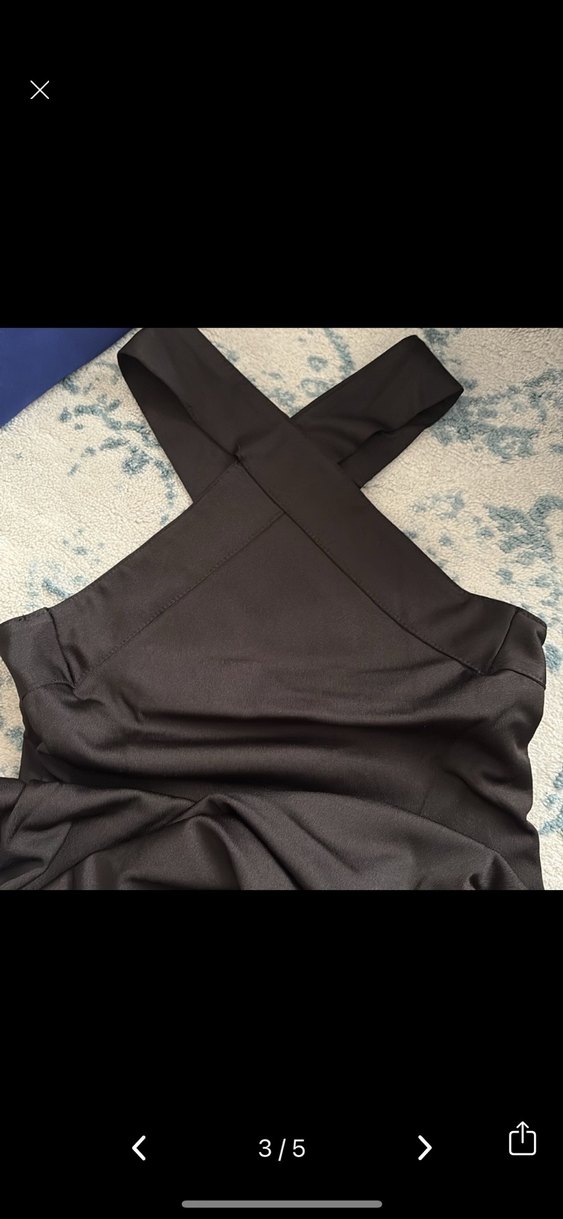 Siyah Drapeli Straplez Elbise - Görsel 3