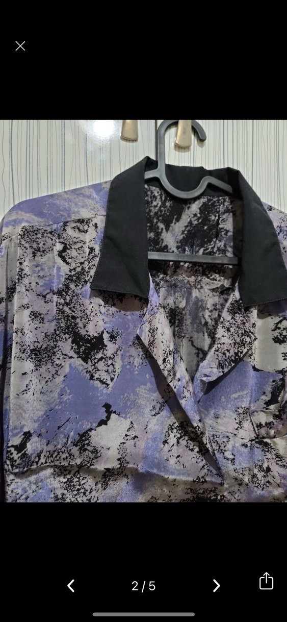 Düğmeli Bağlamalı Desenli Kadın Gömlek - Görsel 2