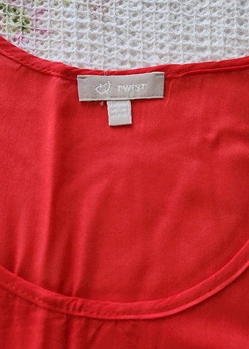 Kırmızı Salaş Düğmeli Kadın bluz - Görsel 2