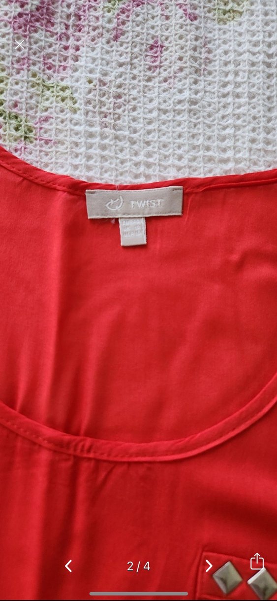 Kırmızı Salaş Düğmeli Kadın bluz - Görsel 2