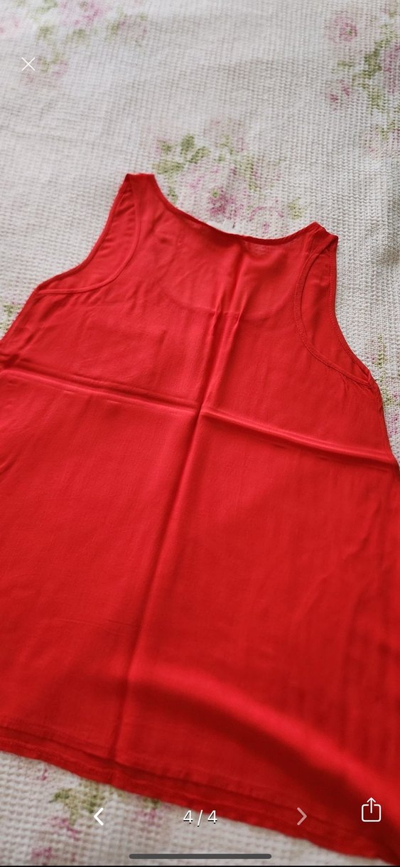 Kırmızı Salaş Düğmeli Kadın bluz - Görsel 4