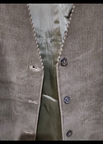 Düğmeli Süet Kahverengi Erkek Yelek - Görsel 2