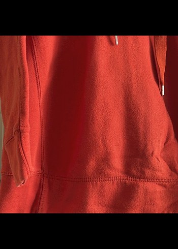 Koyu Kırmızı Kapüşonlu Oversize Sweatshirt - Görsel 2