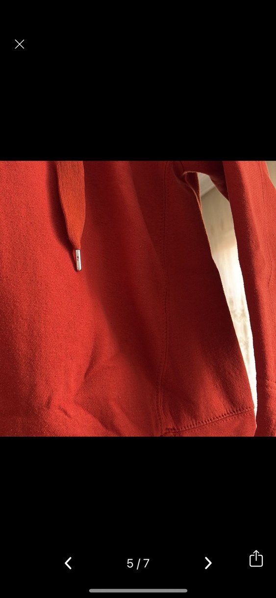 Koyu Kırmızı Kapüşonlu Oversize Sweatshirt - Görsel 4