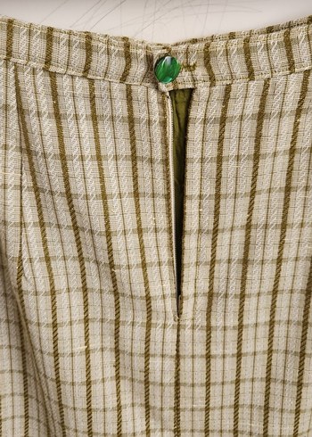 Bej Ekose Midi Etek - Görsel 5