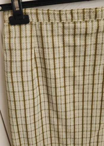 Bej Ekose Midi Etek - Görsel 4