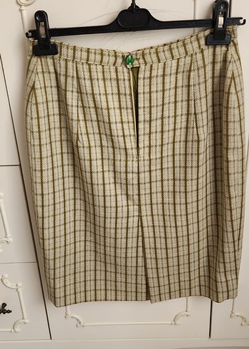 Bej Ekose Midi Etek - Görsel 2