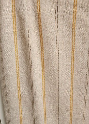 Bej Midi Keten Kalem Etek - Görsel 2