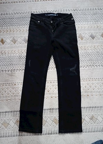 Erkek Siyah Regular Fit Denim Jean