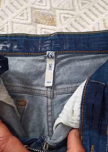 12-13 Yaş Beden Erkek Çocuk Lacivert Denim Pantolon