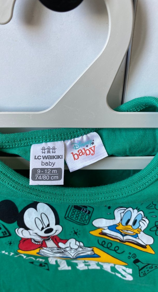 Yeşil Mickey Baskılı Bebek Tulum - Görsel 3