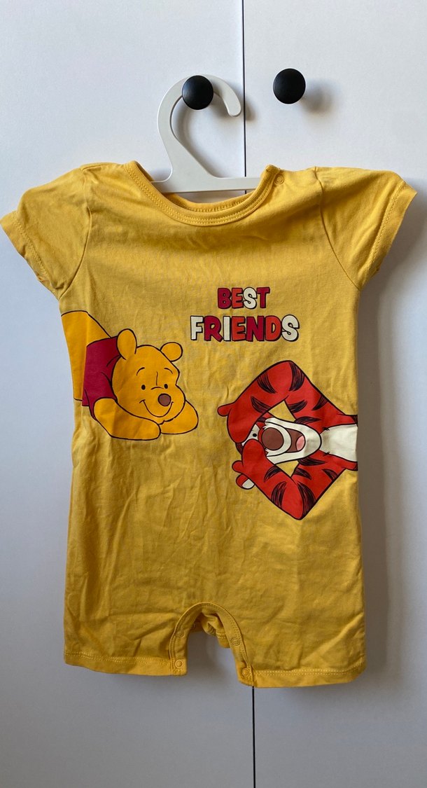 Sarı Baskılı Kısa Kollu Bebek Tulum - Görsel 2