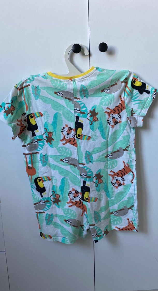 Renkli Baskılı Kısa Kollu Bebek Tulum - Görsel 3