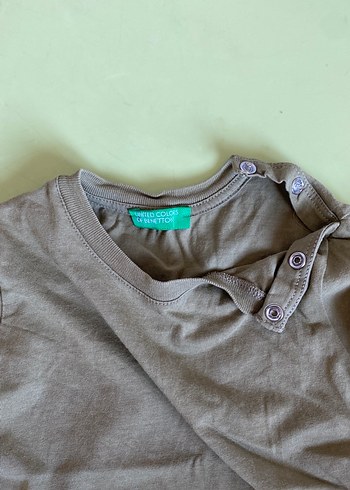 Kız Çocuk Bej Keten Kısa Kollu Tişört - Görsel 2